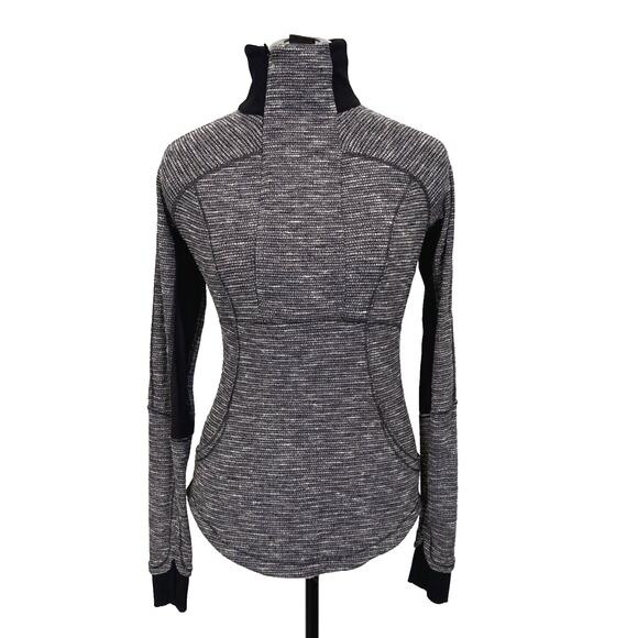 Lululemon Base Runner Half 1/2 Zip Pullover Vented Coco‎ Pique Black Sz 6 W3C39S - Picture 1 of 10